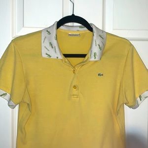 VINTAGE yellow Lacoste polo school shirt